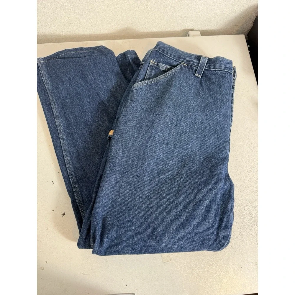 Texas Jeans Men's Carpenter USA Made Blue Denim Straight‎ Loose 40x32